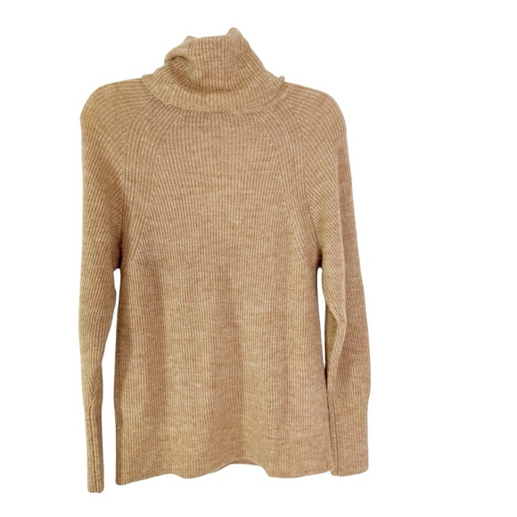 Quince Baby Alpaca Wool Knit Turtleneck Sweater Camel Size S - Picture 7 of 11